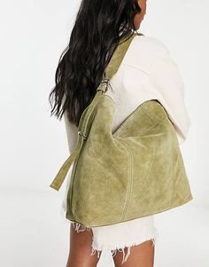 Slouchy Tote, Suede Tote Bag, Suede Tote, Linnet, Floral Dress Black, Khaki Green, Green Bag, Workwear Dress, Green Fashion