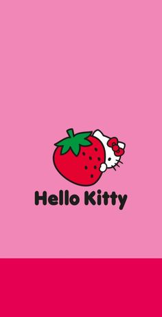 hello kitty wallpaper with a strawberry on it