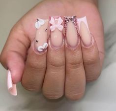 Pink Birthday Nails Acrylic, Long Nail Designs, Summery Nails, Exotic Nails