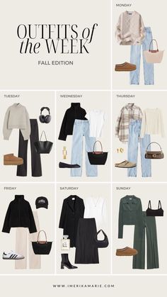 Outfits Of The Week, Capsule Wardrobe Casual, Fashion Capsule Wardrobe, Skandinavian Fashion, Winter Fashion Outfits Casual, Capsule Outfits, Weekly Outfits, Wardrobe Outfits, Fashion Capsule