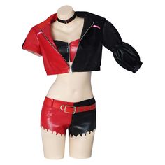 Suicide Squad Isekai 2024 TV Harley Quinn Women Red And Black Suit Cosplay Costume · Material: Polyester · Including: Top +Pants + Gloves + Belt + Coat + Accessories · Size chart: Size(Unit:cm) Height Bust Waist Hip S 152-158 81-84 60-63 83-86 M 158-166 85-88 64-67 87-90 L 166-172 89-92 68-71 91-94 XL 172-178 93-96 72- Red And Black Suit, Harley Cosplay, Joker Girl, Coat Accessories, Belt Coat, Joker Costume, Suit Cosplay, Harley Quinn Costume, Costume Anime