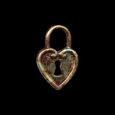 a heart shaped lock with two birds on it