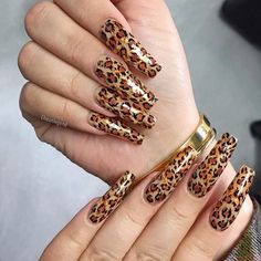 Animal Nail Designs, Acrylics Nails, Cheetah Print Nails, Animal Print Nails Art, Nails Elegant, Coffin Nails Matte, Animal Nail Art, Nails Arts, Nails Pretty