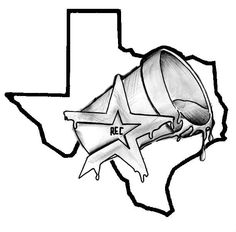 a black and white drawing of a texas map with ketchup dripping from it