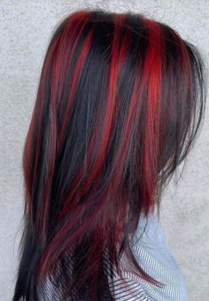 Red Skunk Hair, Bold Red Hair, Witchy Hair, Hair Dye Tips, Hairstyle Examples