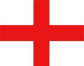 the flag of england is red and white with a cross at the center on it