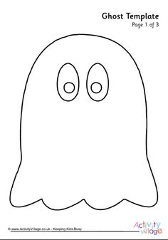 a printable ghost mask for kids to color and cut out with the text, ghost template page 1 of 3