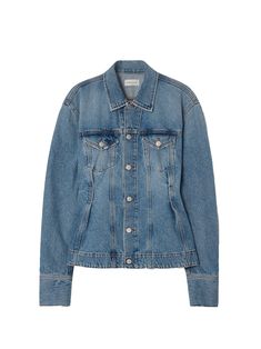 House of Dagmar puts a twist on the classic denim jacket with their Fitted Denim Jacket style. The jacket has a structured look with a cinched silhouette and a subtly flared hem. The jacket is completed with long sleeves, top-stitch detailing and button-flap patch pockets.[tab] Composition: 100% Organic Cotton Size and Fit: Runs True to Size Care Instructions: Dry Clean Only Origin: Produced in Italy SKU: HOD49P807 Questions about size, fit, or how to style? The KZ team is here to help you look Denim Jacket Style, House Of Dagmar, Fitted Denim Jacket, Denim Jacket Fashion, Classic Denim Jacket, Sleeves Top, Jacket Style, Patch Pocket, Care Instructions