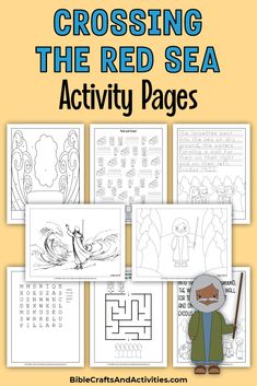 crossing the red sea activity pages for kids to color and print with pictures on them