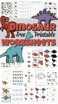 dinosaur printable worksheets for kids to practice their numbers and counting with dinosaurs