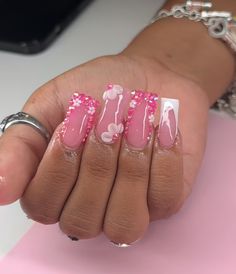 Uni Nails, Girl Maintenance, Beginner Nail Designs, Cute Nail Art Designs, Nails Design With Rhinestones, French Tip Acrylic Nails, Dope Nail Designs, Really Cute Nails