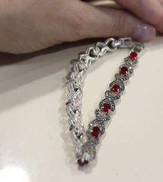 Marcasite bracelet silver 925 red stones 8 inch bracelet armenian jewelry handmade red stone bracelet bracelet de pierre rouge en argent FREE shipping Worldwide (tracked) Length: 7 inch = 17.8 cm Weight: 15.7 grams Shipping time: Europe 3 weeks. USA and other countries 3 weeks I don`t accept returns and exchanges. Request a cancellation within: 1 hour of purchase. FREE shipping Worldwide (tracked) We make the jewelry of Sterling silver 925, which has very high quality. But please, note that silv Elegant Red Jubilee Bracelet Jewelry, Red Sterling Silver Bracelet For Anniversary, Elegant Red Sterling Silver Bracelet For Anniversary, Elegant Red Jubilee Bracelet, Red Sterling Silver Bracelet For Formal Occasions, Elegant Red Sterling Silver Anniversary Bracelet, Formal Red Bracelet With Intricate Design, Elegant Red Gemstone Bracelets, Elegant Red Sterling Silver Bangle Bracelet