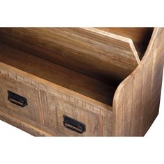 an old wooden chest with two drawers on one side and metal handles to the other