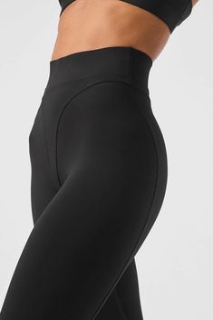 The 90s called: They love these leggings. Between the extra-high rise, the wide (but not too wide) waistband, and the contoured seaming, these leggings serve up a nostalgic look that still feels fresh and modern. And the Airlift fabric is everything you want it to be—super stretchy, compressive, and finished with a little sheen. Pair them with an Airlift bra and sneakers, and you’re ready for whatever the day brings. Womens Black Pants, Black Sneakers, Alo Yoga, Wide Waistband, The 90s, Yoga Women, Black Leggings, The Day, High Rise