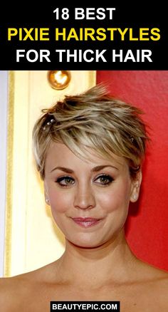 Thick Hair Pixie Cut, Haircut Pixie, Cute Pixie Haircuts, Hairstyles For Thick Hair, Thick Hair Cuts, Very Short Hair