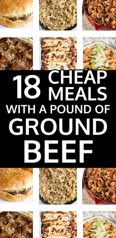 18 Cheap Meals With A Pound Of Ground Beef - Food and Drink - Easy Dinner Ideas - Meal Planning Easy Fast Cheap Dinner Recipes, Cheap Meal Ideas For Large Families, Dinner Recipes For Two Ground Beef, Stove To Oven Recipes Dinners, Poor Recipes Cheap Meals, Cheap Home Cooked Meals, Cheap Budget Meals Families, Cheap Meals Under $5, Low Cost Meals Families