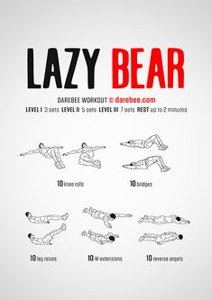 the poster shows how to do lazy bear exercises