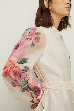 Rose Dufton Floral Border Printed Shirt Dress Restyling Clothes, Painted Suits, Restyle Clothes, Clothes Sweaters, Floral Evening Dresses, Womens Bridesmaid Dresses, Lace Summer Dresses, Animal Print Outfits, Placement Print