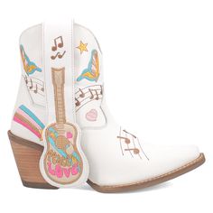 Embrace your unique melody and rock the scene in these fun booties. $149.95 Dingo Cowboy Boots, Consuela Bags, Graphic Embroidery, Boys Cowboy Boots, Girl Cowboy Boots, Lucchese Boots, Twisted X Boots, Tall Fashion, The Melody