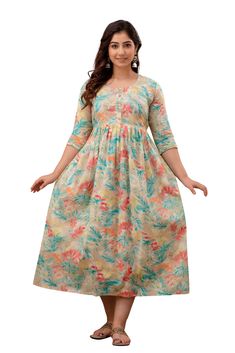 Item Description :- ideal For Women 1.Fabric : Cotton 2.Set : Anarkali Kurti 3.Pattern : Printed and zippers both side 4.Sleeves : 3/4 Sleeve 5.Color :As shown (multi colour) 6.Work and Design : Gotta work 7.Fit Type : Regular Fit 8.Size: M, L, XL, XXL 9.Length Type :-Calf Length (48-49cm) 10. Occasion:-Festive & Party 11. Type:-Anarkali 12.Style:-anarkali Maternity Wear 13.Neck:-Round Neck Number of Contents in Sales Package Pack of 1 gora laxmi ethnic kurti A- Line for women casual wear work w Floral Kurti, Feeding Dresses, Ethnic Kurti, Ethnic Wedding, Anarkali Kurti, Long Kurti, Punjabi Dress, Maternity Nursing Dress, Anarkali Gown