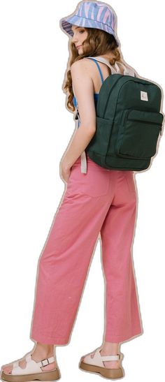 Casual Student Backpack With Functional Pockets, Casual Green Backpack With Multiple Pockets, Casual Backpack With Multiple Pockets For Back To School, School Backpack With Pockets Made Of Cotton, Back-to-school Backpack With Side Pockets For Daily Use, Back To School Backpack With Side Pockets, Casual Everyday Backpack With Side Pockets, Green Cotton Backpack For Back To School, Cotton School Backpack With Zipper Pocket