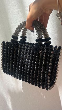 Glamorous Beaded Rectangular Evening Bag, Black Beaded Evening Bag, Elegant Rectangular Black Beaded Evening Bag, Black Beaded Rectangular Evening Bag, Black Beaded Clutch Bag, Black Evening Bag, Party Purse, Berry, Purse