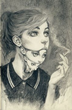 Miles Art, Miles Johnston, Arte Occulta, Surreal Portrait, Mystic Messenger, Arte Horror