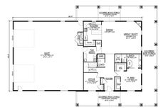 the floor plan for a two bedroom house with an attached garage and living room area