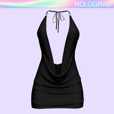 an image of a woman's black dress with a halter top on it