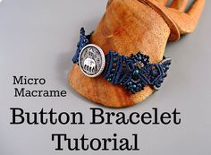 an image of a hat with beads on it and the words micro macrame button bracelet