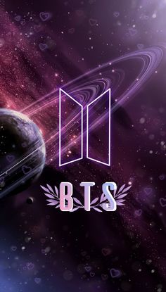 the logo for bt's is shown in front of a space background