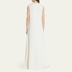 THE ROW "Loic" gown in silk High neckline Sleeveless Shift silhouette Full length Hidden closure Silk Made in Italy High Neck Sleeveless, Silk Gown, Bergdorf Goodman, High Neckline, The Row, Full Length, High Neck, Tops Designs, In Italy