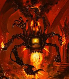 an image of a giant spider in the fire