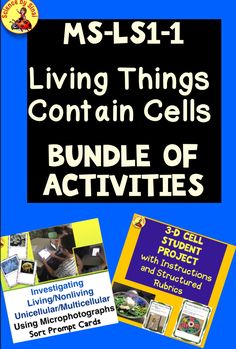 Cells make living things bundle of activities Cell Model Project, Challenges Activities, Microscopic Images, Living Organisms