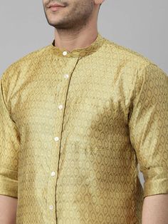 VASTRAMAY Men's Yellow Shirt And Mundu Set Experience traditional elegance with the VASTRAMAY Men's Yellow Shirt And Mundu Set. Perfect for cultural occasions or casual wear, this set combines comfort with classic style. Features Elegant yellow shirt with matching mundu Comfortable and breathable fabric Perfect for festive and traditional occasions Specifications Color: Yellow Sizes Available: S, M, L, XL Material: Cotton blend Material & Care Material: Cotton blend. Care Instructions: Machine w Classic Gold Long Sleeve Sets, Traditional Long Sleeve Shirt With Patterns, Classic Long Sleeve Festive Traditional Wear, Traditional Festive Shirt For Formal Occasions, Gold Long Sleeve Cotton Traditional Wear, Classic Gold Sets For Festive Season, Classic Gold Festive Sets, Classic Gold Festive Set, Formal Long Sleeve Kurta With Traditional Patterns