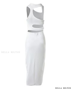 Bella Milton - Flattering Ruched Cutout One Shoulder Bodycon Dress White Fitted Dress With Cut-out Waist, Fitted Summer Midi Dress With Cut-out Waist, Fitted Midi Dress With Cut-out Waist For Summer, Fitted Casual Maxi Dress With Cutout, Casual Fitted Maxi Dress With Cutout, Casual Fitted Cutout Maxi Dress, White Sleeveless Bodycon Dress With Cutout, One Shoulder Bodycon Dress, Dress Fabric