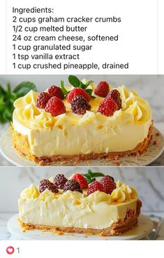 the recipe for this cheesecake is very easy to make and it's ready to be eaten