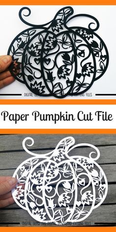 the paper pumpkin cut file is being used to make it