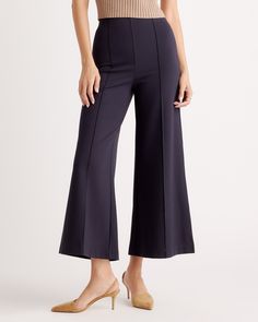 Ultra-Stretch Ponte Super Wide Leg Ankle Pant