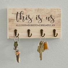 this is us key holder with three keys