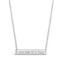 Wear your personal mantra close to your heart with our custom engraved trendy horizontal necklace.