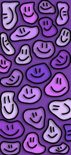 an image of many different faces on a purple background