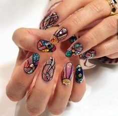 Goth Spring Nails, Vanessa Cooper, Stained Window, Nail Foil, Nail Trend, Christmas Nail Art Designs, Glass Nails