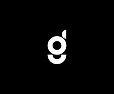 a black and white logo with the letter g in it's center, on a dark background