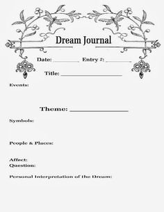 Spiritual Worksheets, Dream Journal Template, Dream Journaling, Magia Das Ervas, Grimoire Book, Book Of Shadow, Witch Spell Book, Dream Journal, Blank Journal