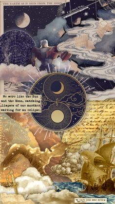 an altered collage with various images and text