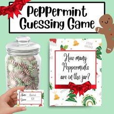 peppermint guess game in a jar with candy