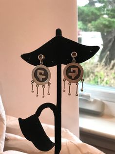 "Lovely, vintage Los Ballesteros earrings, with an early mark, Iguala, instead of Taxco, and double B. The rest of the mark is illegible. The errings are 1 5/8\" long and 7/8\" wide. They are screw back, and in excellent, vintage condition." Retro Pierced Dangle Jewelry, Retro Sterling Silver Earrings, Double B, Jade Earrings, Czech Crystal, Jade Carving, Pearl Earrings Dangle, Antique Earrings, Sale Price