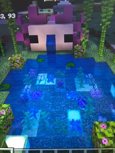 Axolotl Pond Minecraft, Pond Minecraft, Minecraft Pond, Minecraft Garden, Minecraft Statues, Capas Minecraft, Minecraft Decoration, Minecraft Theme