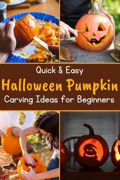 quick and easy halloween pumpkin carving ideas for beginners to learn how to carve